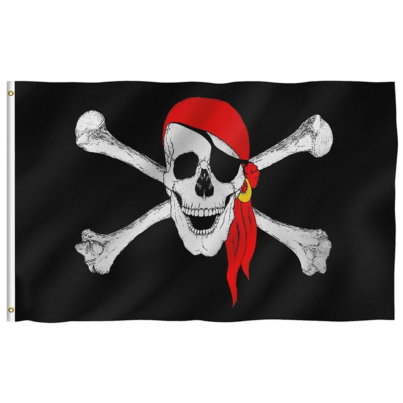 Как выглядит пиратский флаг Amazon.com: Jolly Roger Pennant