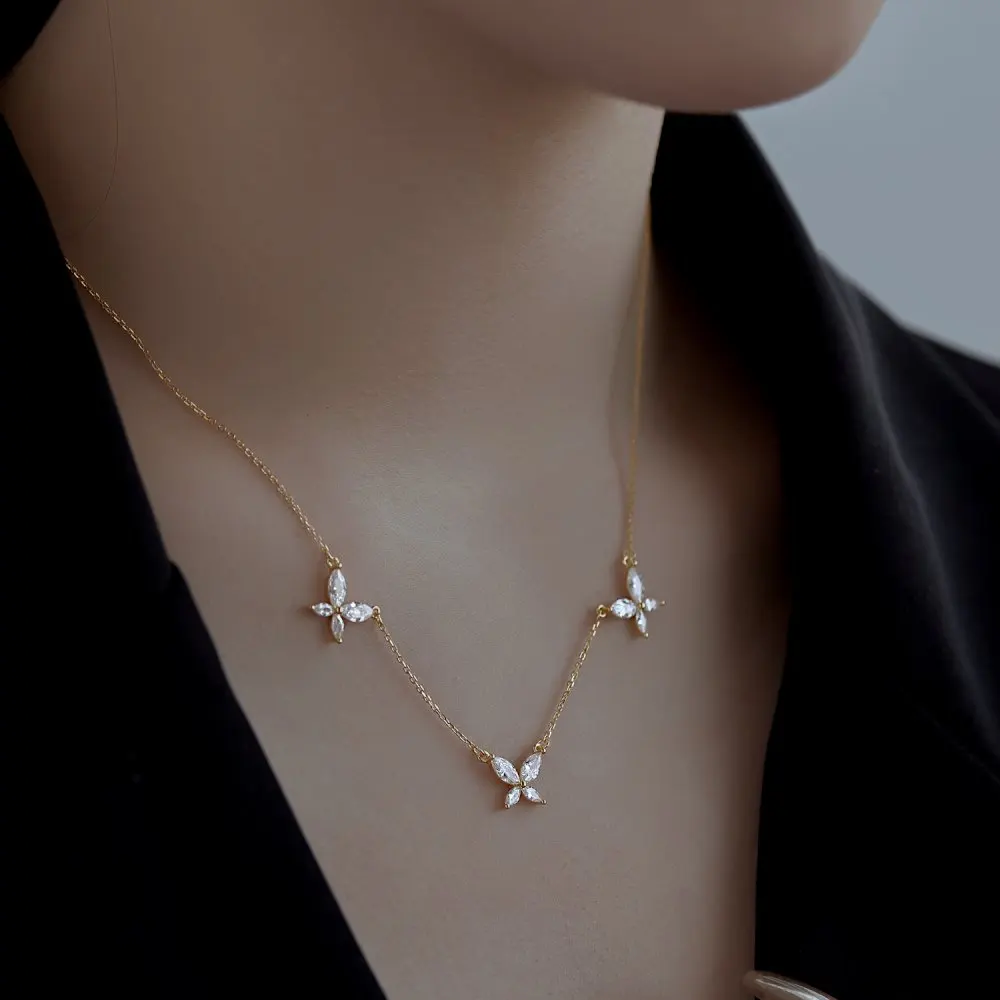 KAKODIY women's Cubic Zirconia 925 Sterling Silver necklace 18K gold plated women's jewelry butterfly pendant necklace for women detail 2