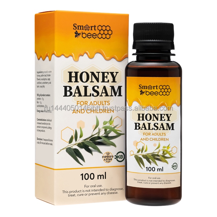 Бальзам с медом для взрослых и детей, натуральное средство для укрепления иммунитета, витаминов и добавок