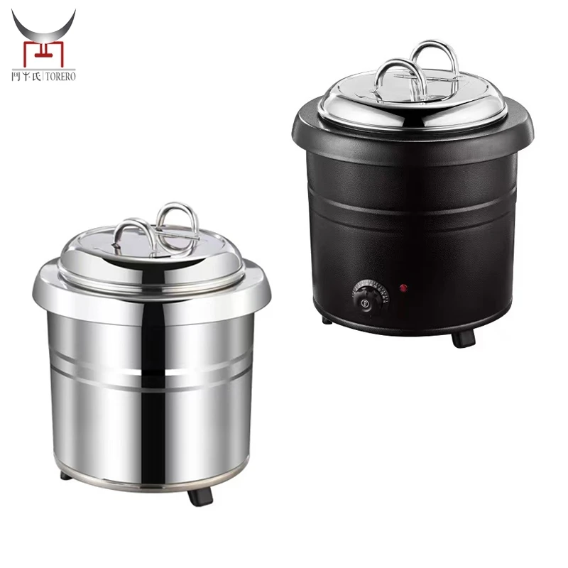 Portable Soup Kettle Warmer, 13 L Stainless Steel Buffet Food Warmer Pot  with Lid, for Gravy and Soup,A