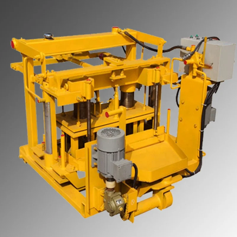 Small Hydraulic Vibration Movable Mobile Egg Laying Layer Cement Concrete Fly Ash Brick Block Making Machine Without Pallet