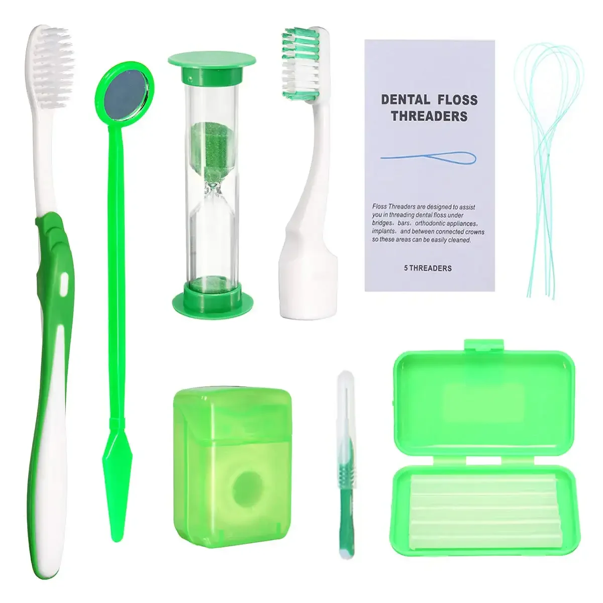 Orthodontic Teeth Cleaning Kit 8pcs Manual Plastic Care Set supplier