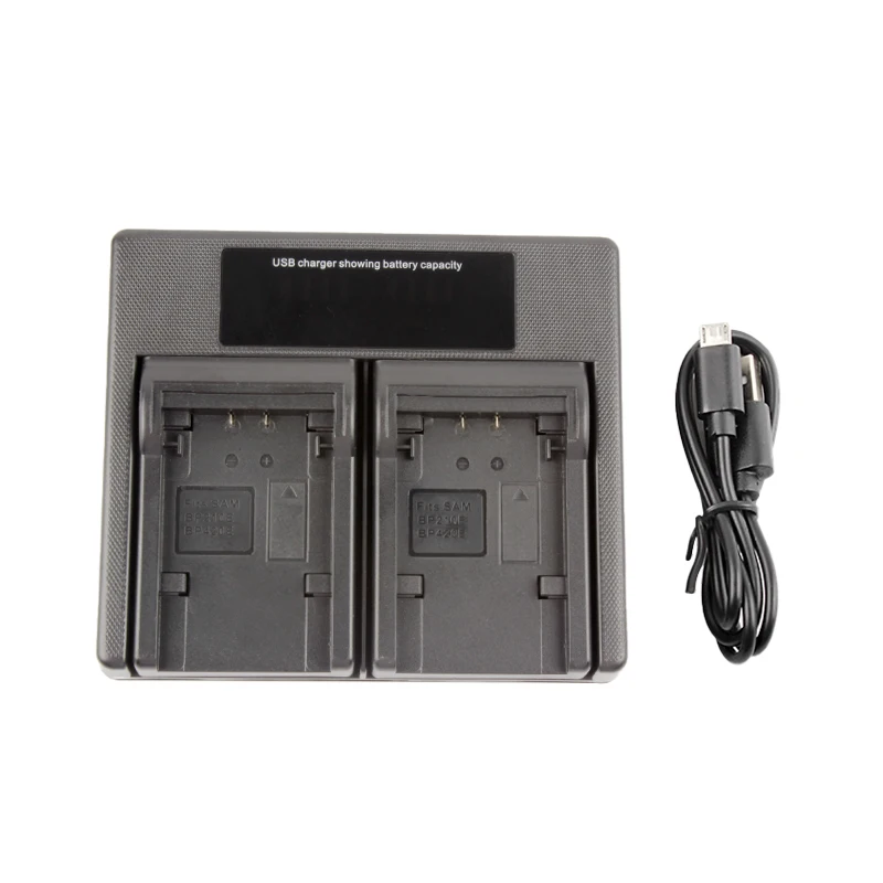 RingTeam BP210E Battery Dual Charger with LCD Light BP210E Charger for SAMSUNG SMX-F44 HMX-H200 HMX-H204 HMX-H205 Cameras