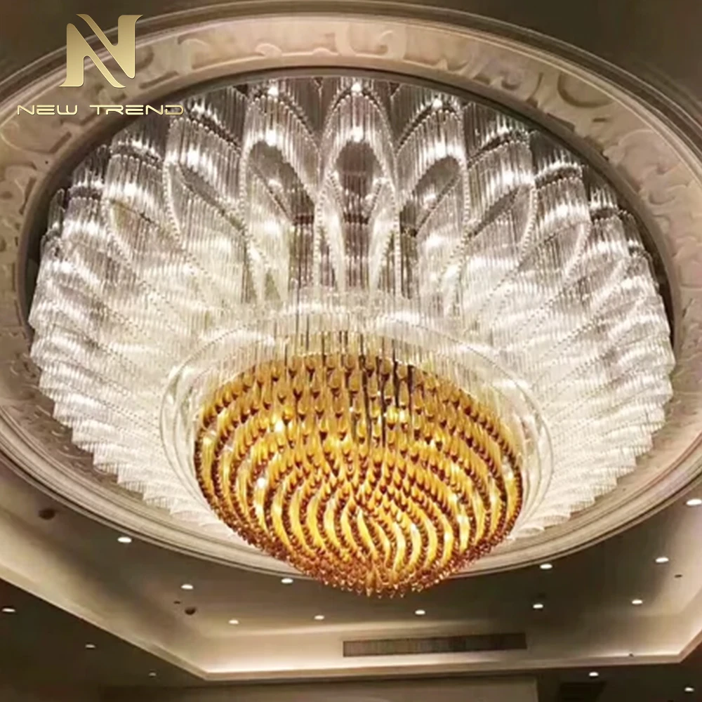 CPL-217 Custom Indoor Decorative Lamp Hotel Restaurant Banquet Hall Modern Luxury Glass LED Ceiling Light