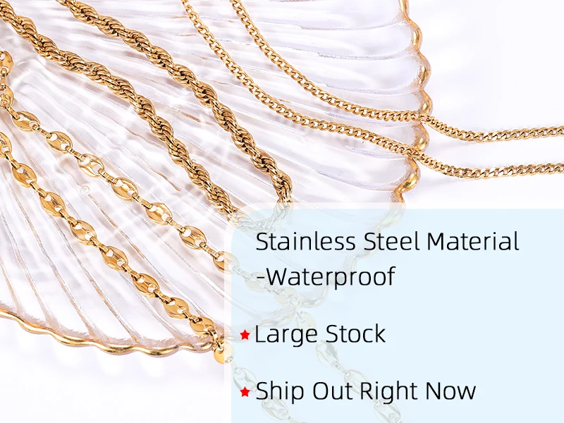 Hovanci Stainless Steel Necklace Chain Bulk Hypoallergenic Waterproof