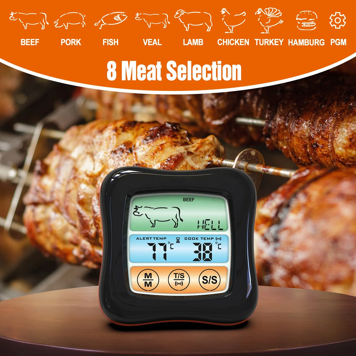  【2021 NEW Technology】Instant Read Meat Thermometer