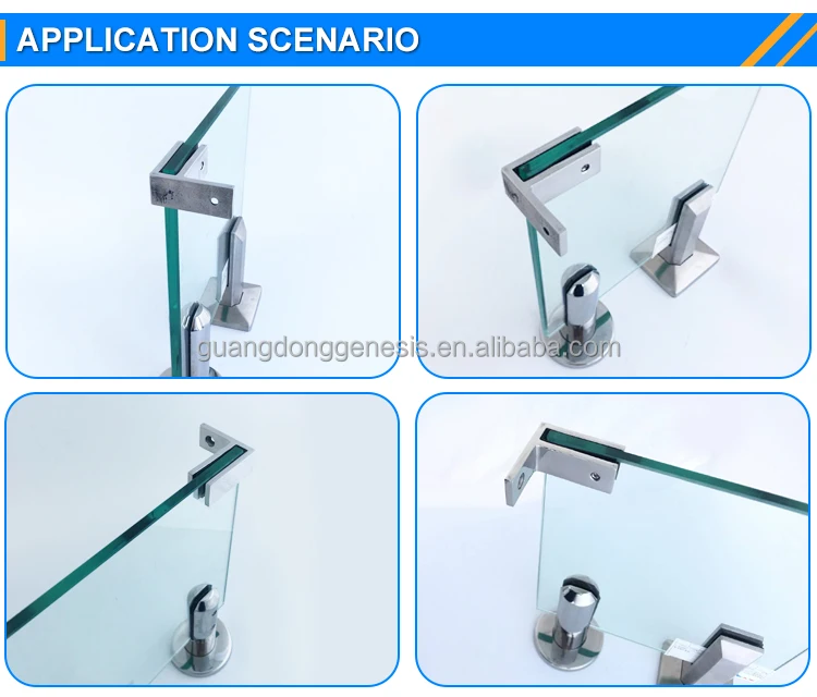 Frameless Glass Balustrade Stair Railing Stainless Steel 304 316l Wall Mounted 90 Or 180 Degree