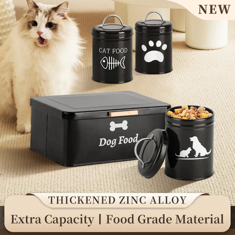 Factory Direct Sale Durable Galvanized Iron Storage Containers Set of 4 for Pet Clothes and Pet Food
