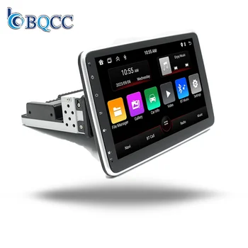 BQCC 1Din 10.1 inch rotation Android 13 car player 2.5D IPS screen car radio supports carplay WIFI GPS RDS Mirrorlink car player
