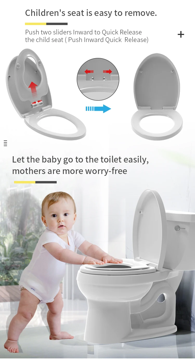 American Style Elongated 19 Inch V Shape Family Toilet Seats With All