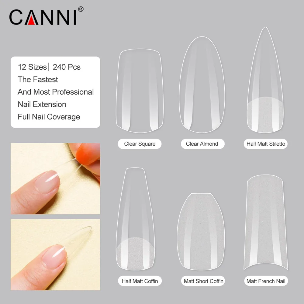 Canni 240pcs False Nails Super Long Press On Nail Full Cover Soft Gel