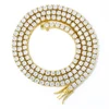 8-Gold 3mm 22in Tennis Necklace