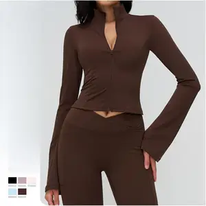 Coat Flowy Private Label Zipper Winter Clothes Sculpt Custom Establish a Collar Elastic Athletic Oversized Hoodie