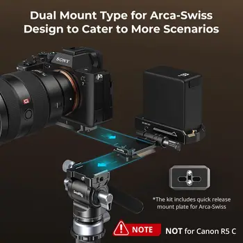 For SmallRig Compact NP-F970 Battery Adapter Plate Dual DC Output Quick Release Arca-Swiss Foldable DSLR Camera Compatible detail image