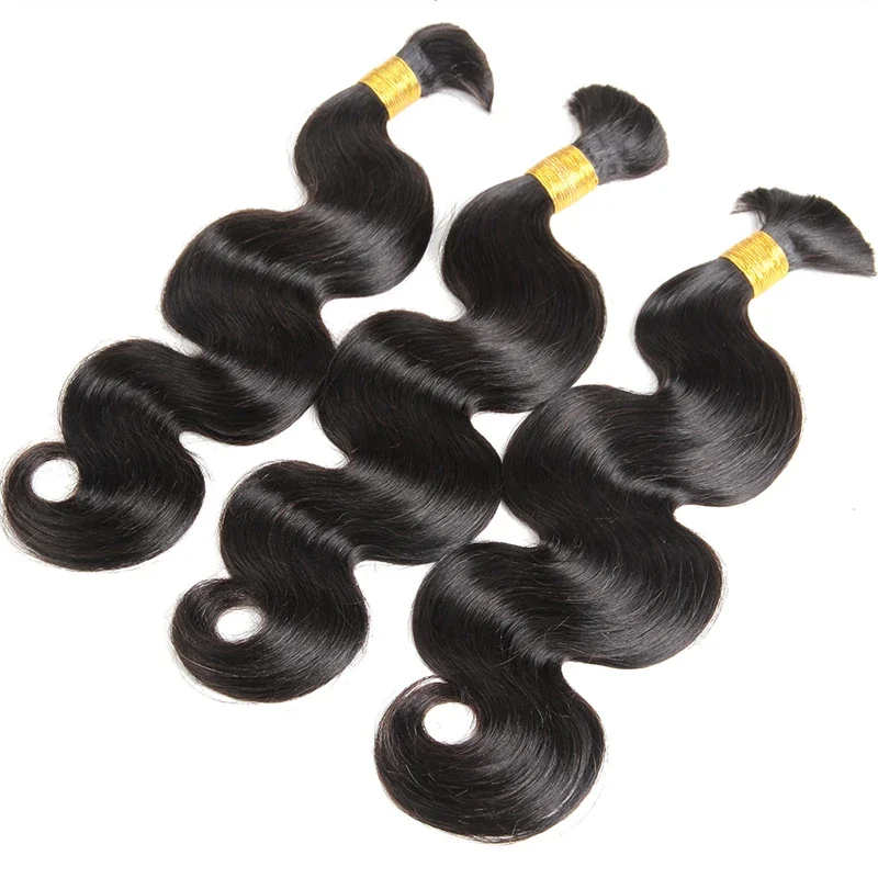 Remy Brazilian Human Hair Body Wave Braiding Bulks For Women 1/3 Bundles_voghion.com