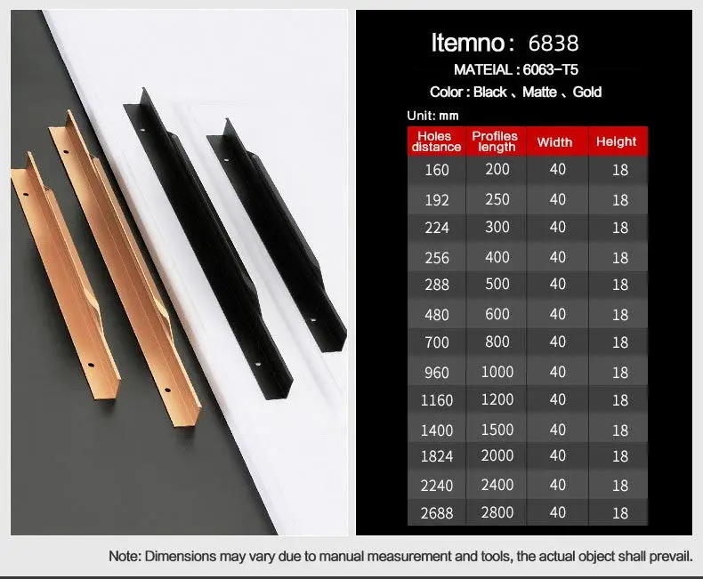 Invisible Long Pulls Handles Wardrobe Furniture Door Handles