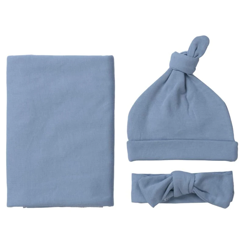 Newborn Jersey Organic Cotton Wrap Baby Swaddle Knitted Blanket