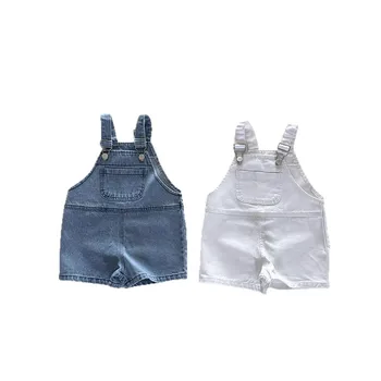 Summer 2025 New Product Korean-style Children's Clothing for Boys and Girls Versatile Small Pocket Thin Denim Overalls