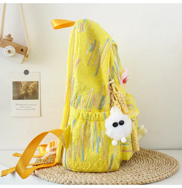 Customized Besder Solid Color Casual Bag Middle School Student Backpack Unisex Backpack