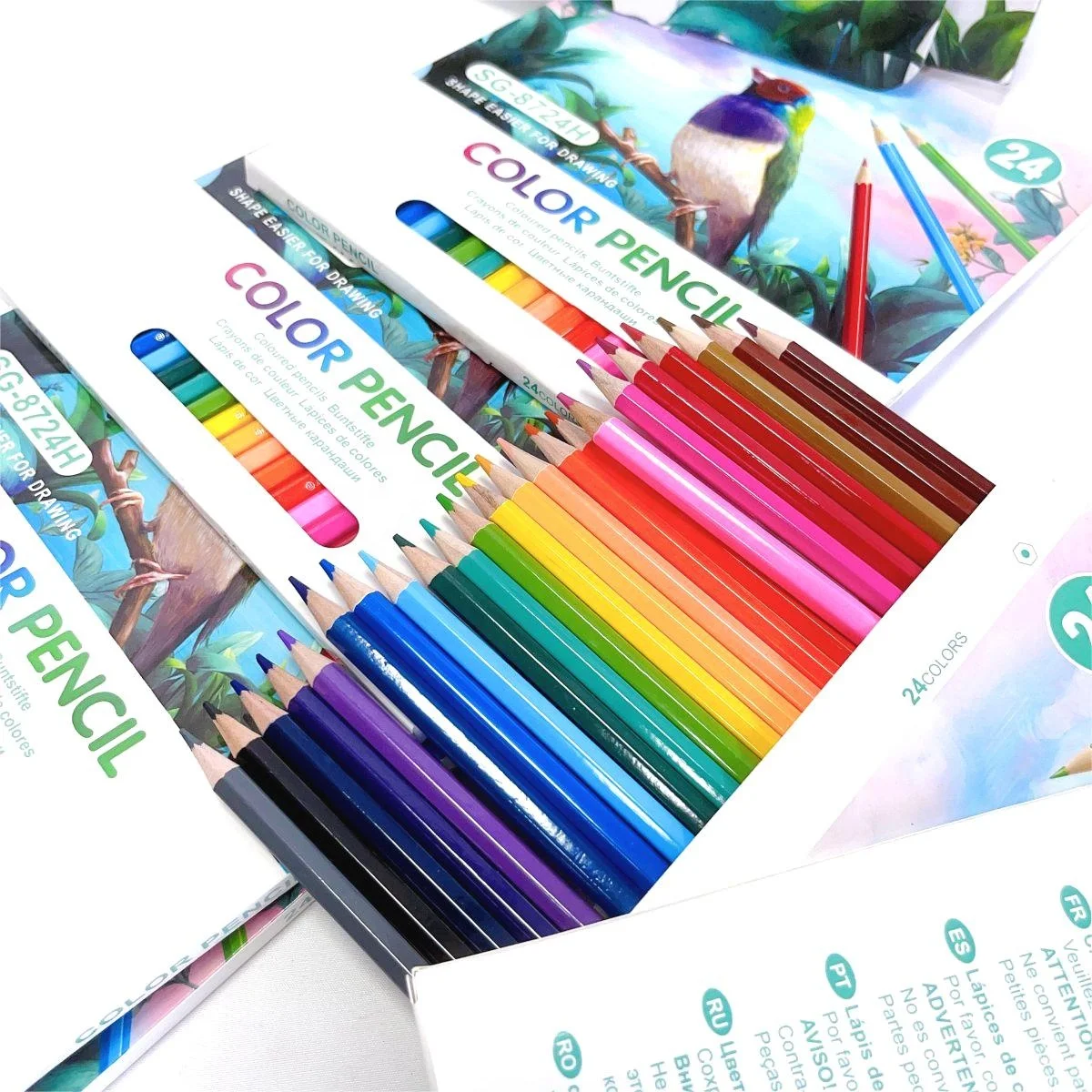 Professional Good Quality School Supply 24 Colors Drawing Coloring Wooden Oil-based Art Colored Pencils for Kids Students