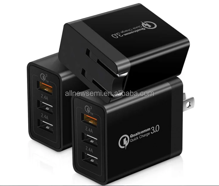 US standard 3usb charger high pass QC 3.0 fast charging head qc3.0 fast charging three port 30W charger