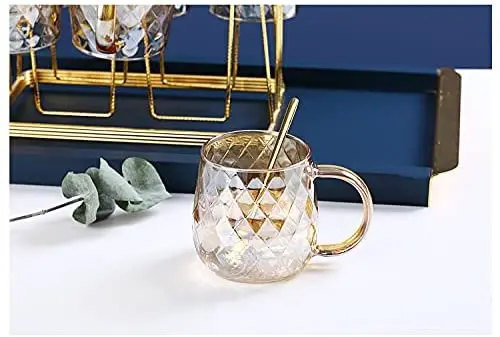 11.8 Ounces Glass Mugs Set of 2 - Durable & Stylish Cups