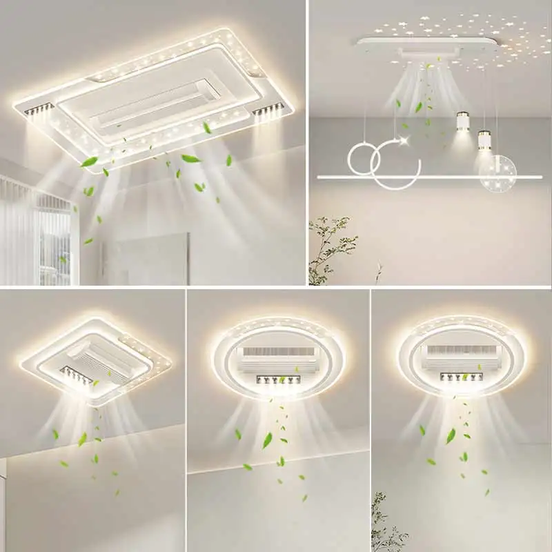 Luxury Fan Light Square Bedroom 6 Speeds - Smart & Stylish