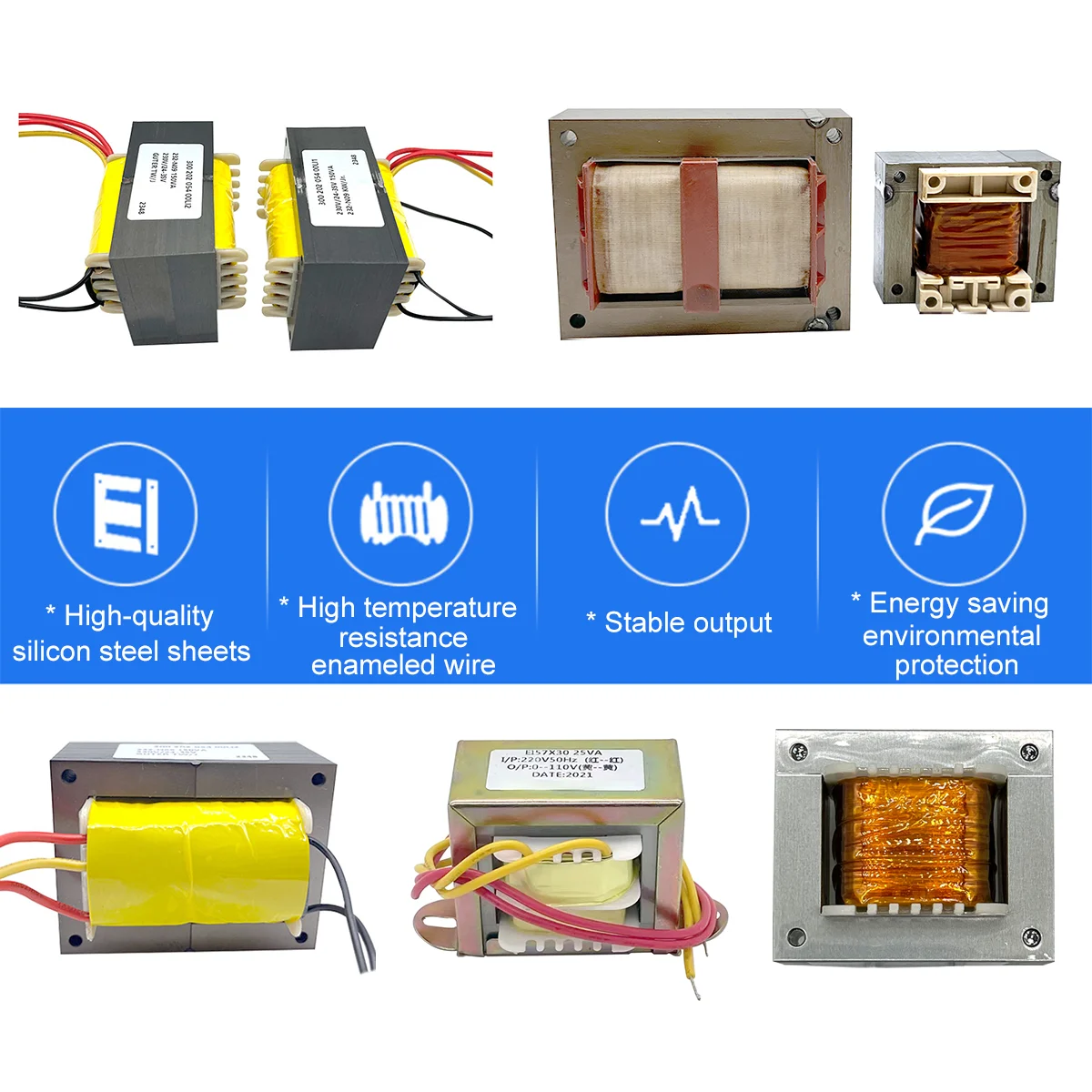 24V 15V 9V 100VA Mini Control Voltage Transformer EI 66*36 Power Silicon Steel Iron Core Transformer