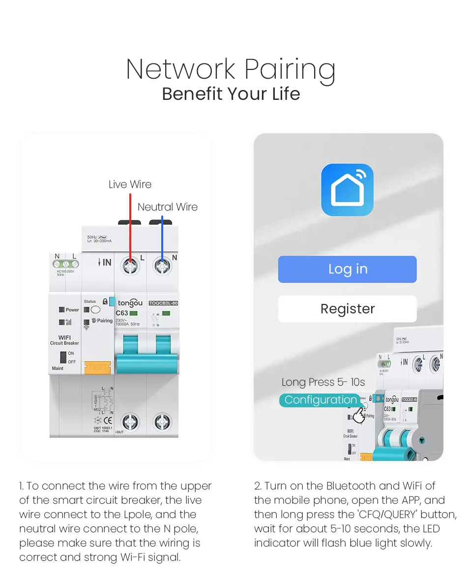 Wi Fi Rcbo API TO-QCB2L RCBO 3p图雅WiFi计量断路器智能生活定时器遥控自动无线开关通欧| Alibaba.com
