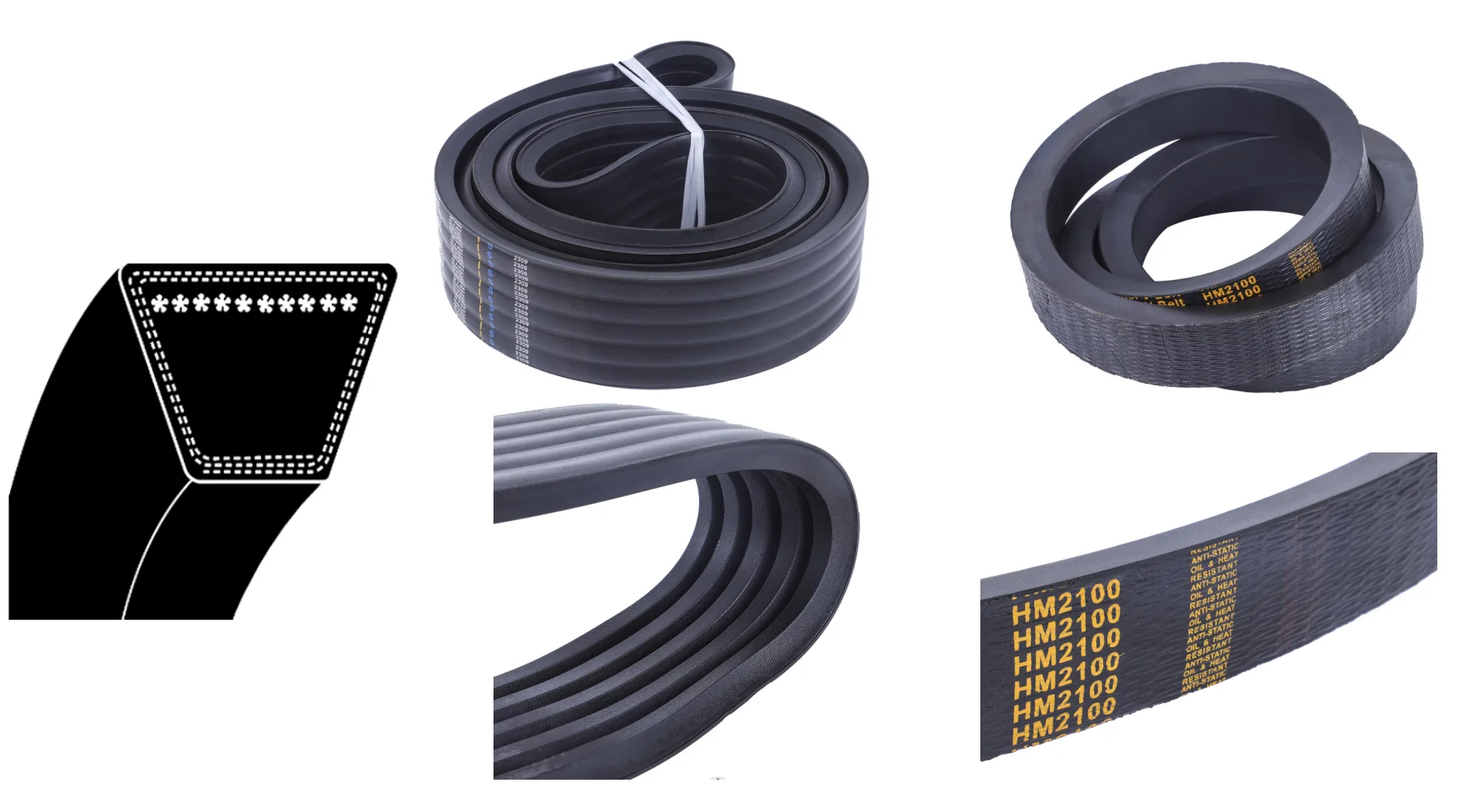 Industrial Transmission Belts Banded Rubber Wrapped V Belt for Agricultural Machinery manufacture