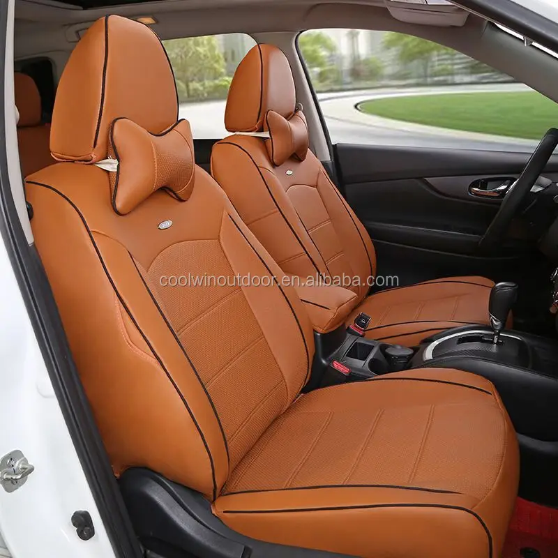 Полный комплект универсальных кожаных чехлов для автомобильных сидений с подушкой автомобильного сиденья