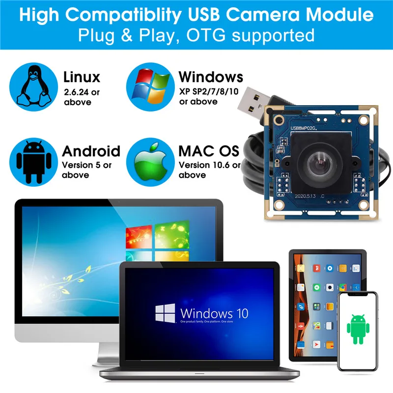 Usb Test Camera Ubuntu Hot Sale 8MP MJPEG/YUY2 30fps USB Camera