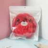 Bright red-six-piece velvet hair tie set-zipper bag
