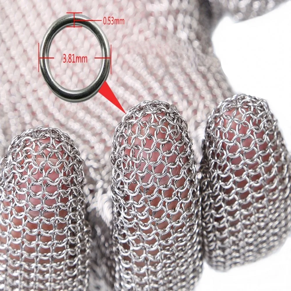 Stainless Steel Chainmail Glove Anti-Cut Safety Glove with Five