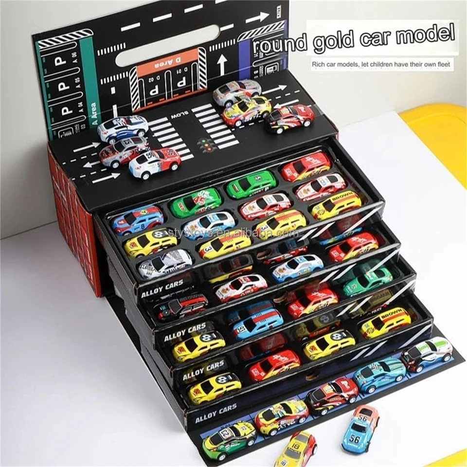 YS TOY Storage Box - 48pcs Mini Diecast Toys Racing Collection