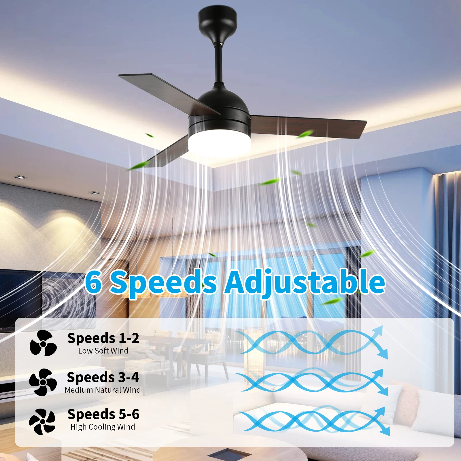 Modern 40-Inch LED Indoor Ceiling Fan Light Low Profile Remote Control 4 Plywood Blades DC Motor Electric Air Cooling for Hotels