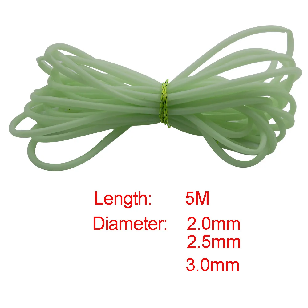  Soft Luminous Fishing Tube for Attract Fish Lure Elastic  Silicone Soft Rubber Material Saltwater Fishing Tackle 5M Inner Diameter  2.0mm : Sports & Outdoors