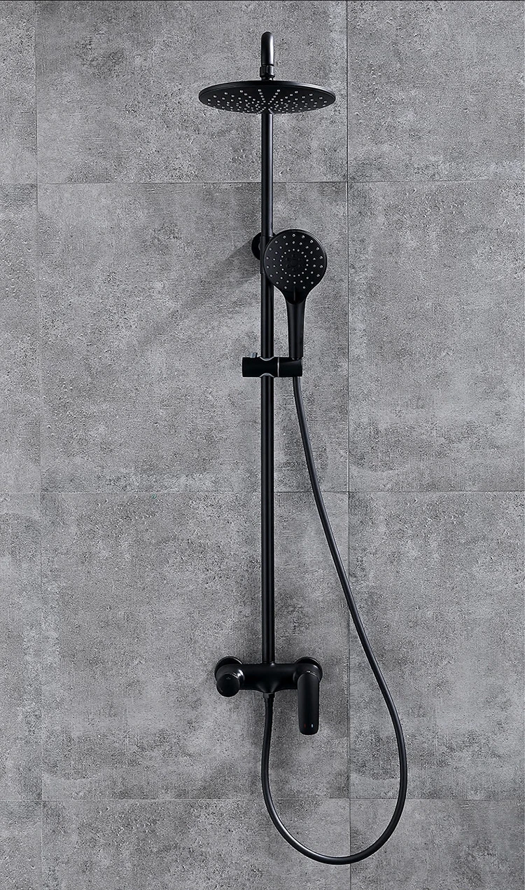 Sistema de ducha tipo lluvia con cabezal de baño de hotel frío y caliente de tres funciones