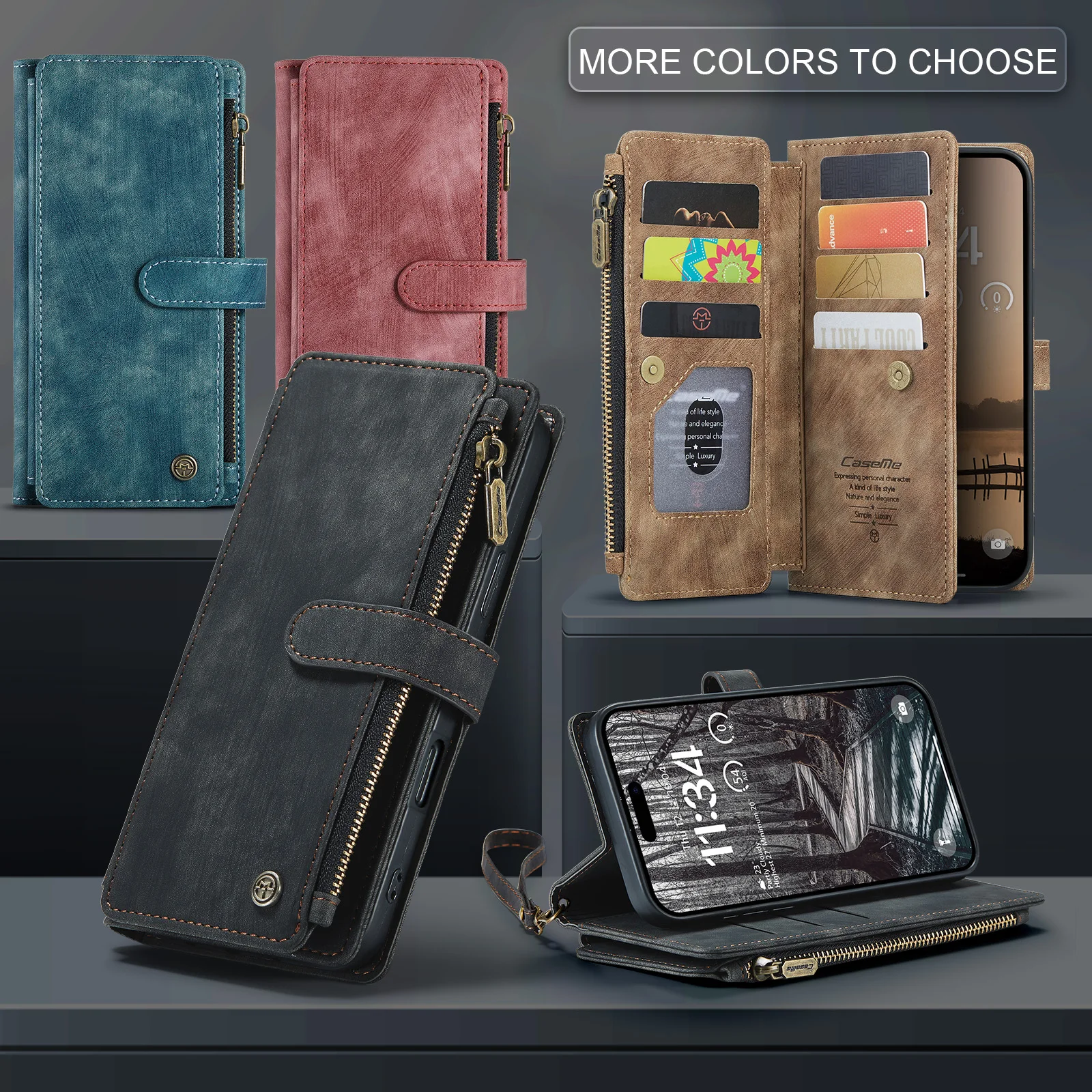 Magnetic Wallet Phone Case With 10 Card Slots For Iphone 17 Air_voghion.com