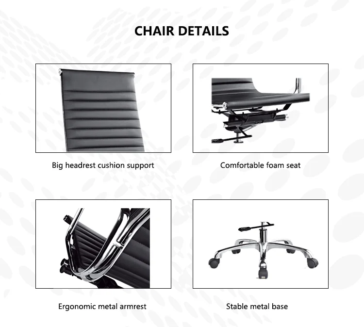 High Back Fixed Armrest Executive Office Chair Real Leather Height Judge Leather Office Chair With Height Adjustable