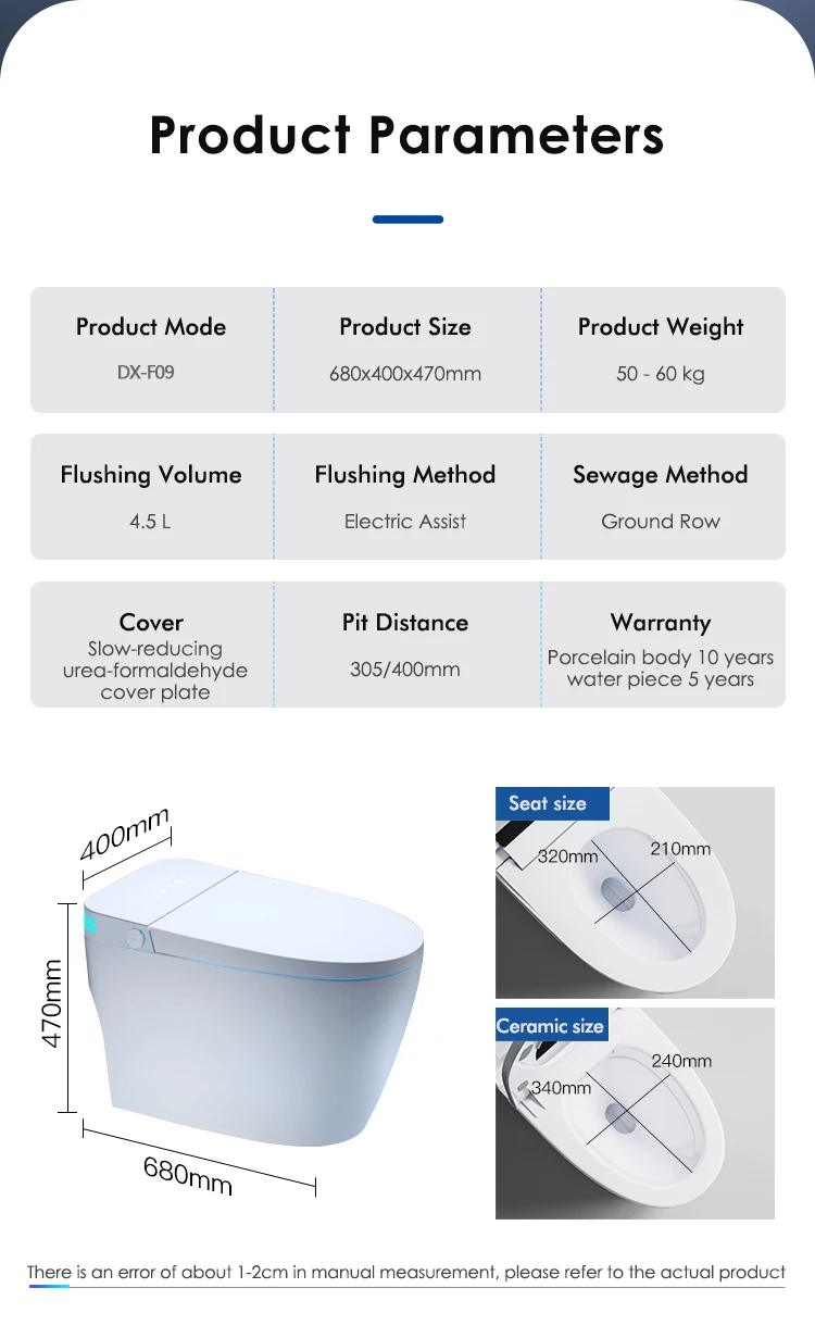 product new design intelligent toilet one piece water closet automatic toilet bowl ceramic smart intelligent wc smart toilet-10