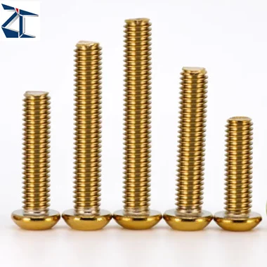 Perfect Quality Brass Pan Head Screw Round Cross Recessed Machine Bolt For Construction Industry Application