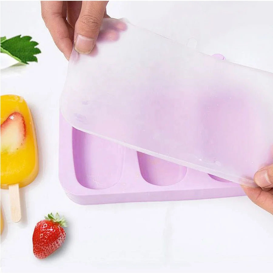 Moules à Glaces Silicone Sans BPA – 2 Moules + 100 Bâtonnets Bois, Glaces Maison Faciles Et Saines