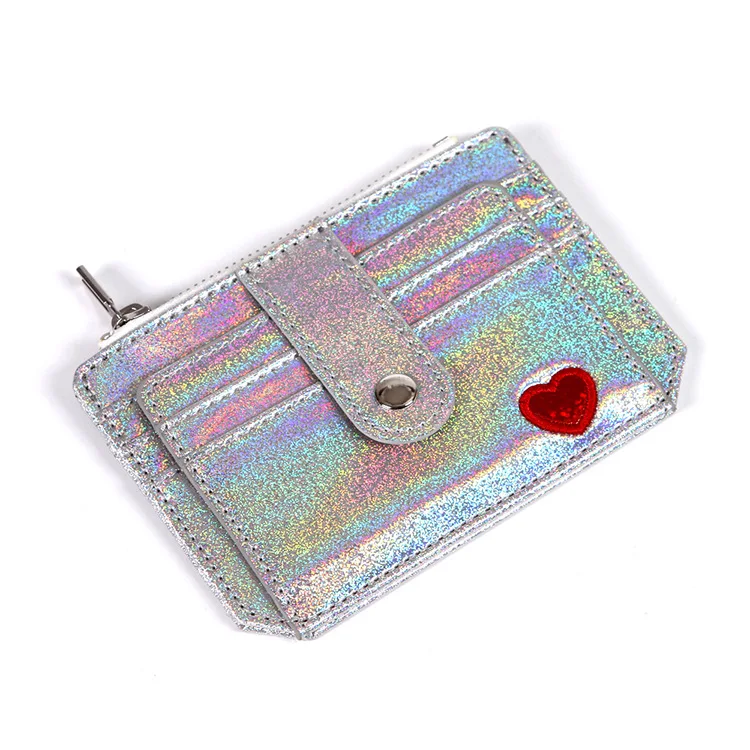 RFID Blocking Holographic Glitter Credit Card Holder Slim Card Case Wallet Women Girls 