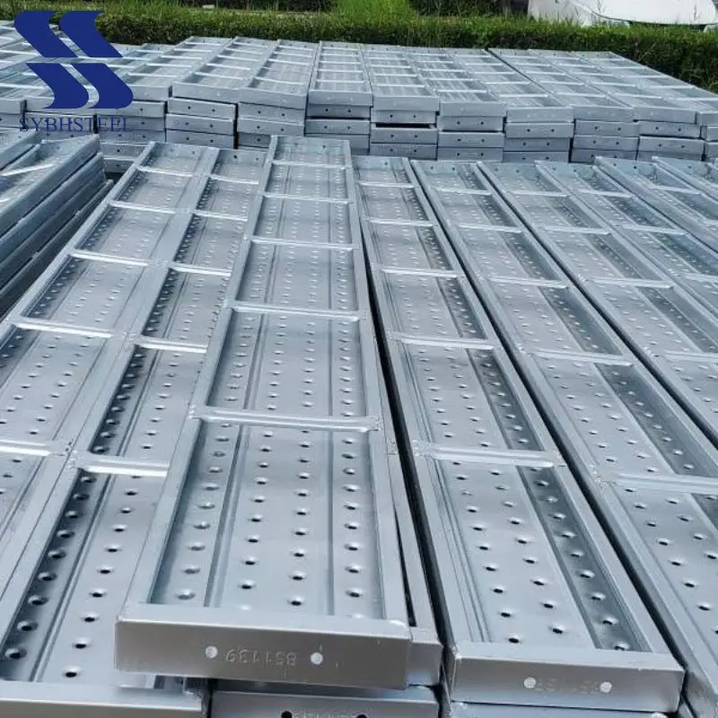 Galvanized Scaffolding Steel Plank Scaffold Platform Catwalk With Hook in Layher Style for Ringlock Scaffolding System