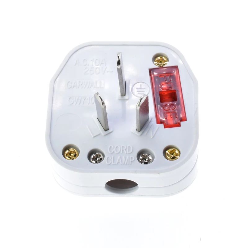 Australia Rewireable Plug Type I Flat 3 Pins AUS Wiring Plug With Red Indicate Light and Control Power Switch 10A AU Power Plug