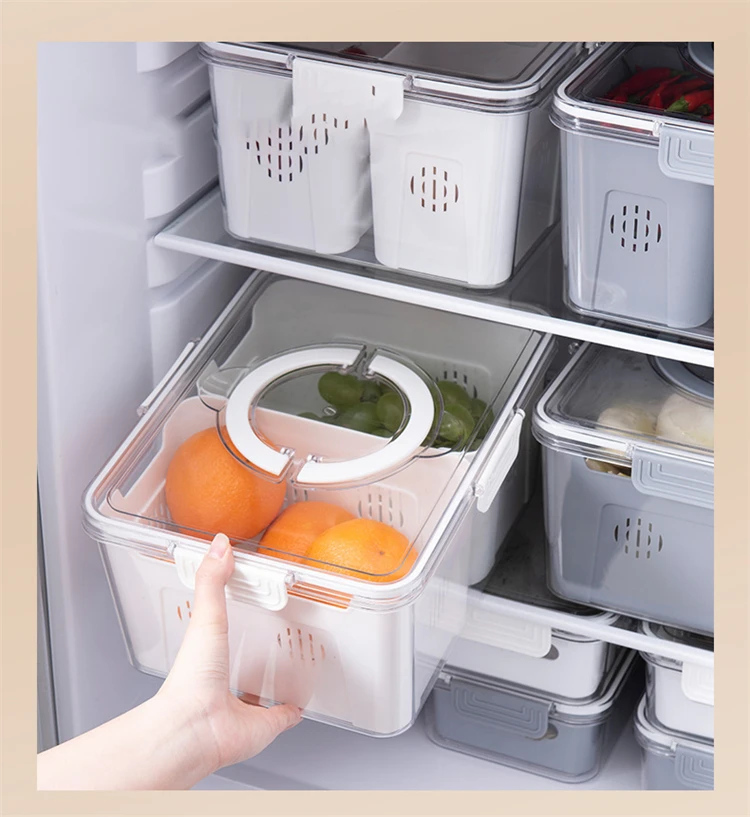 Fruit&vegetables Pet Fresh-keeping Box Sealed Box Stackable Fridge ...