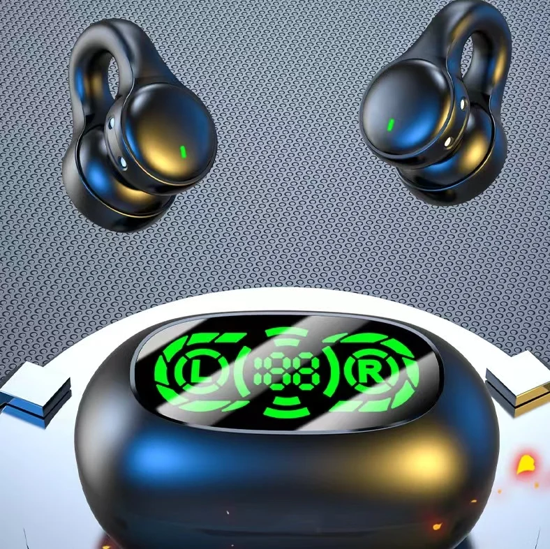 TWS True Wireless Headphones Air Conduction Earphones Touch Control Ear  Clip Headset Lightweight Earbuds With Mic