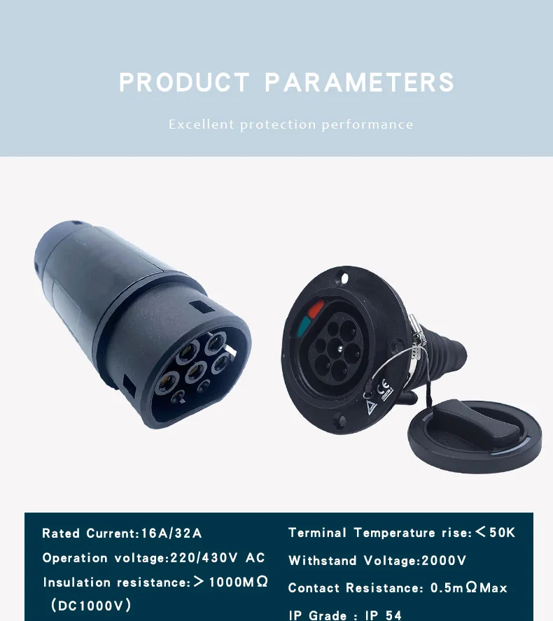 32a 3 Phase 22kw Iec 62196-2 Ev Charger Gb/t Chinese To Type 2 Electric ...