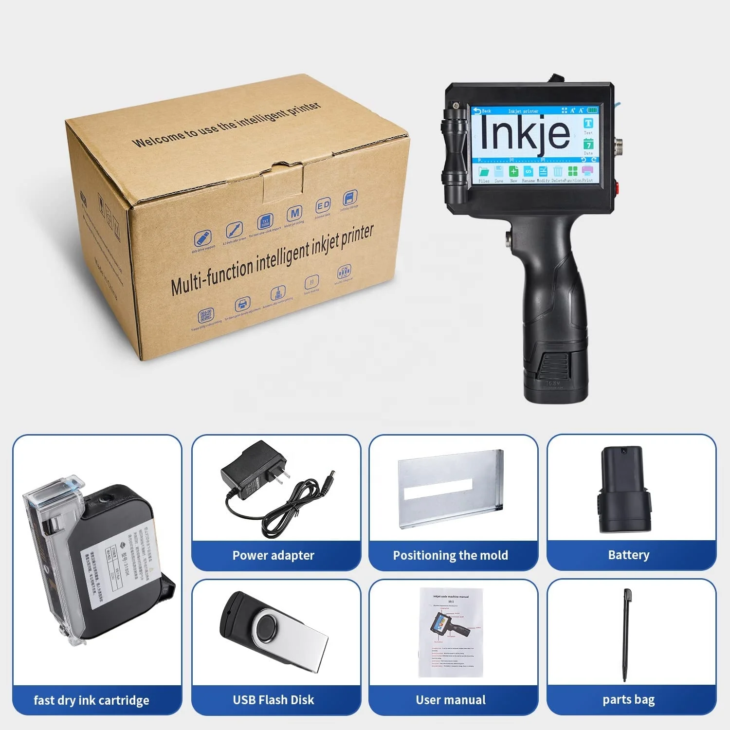 Portable Handheld Inkjet Printing Machine Date Serial Number Batch Code ...